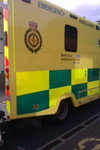 Bright yellow ambulance